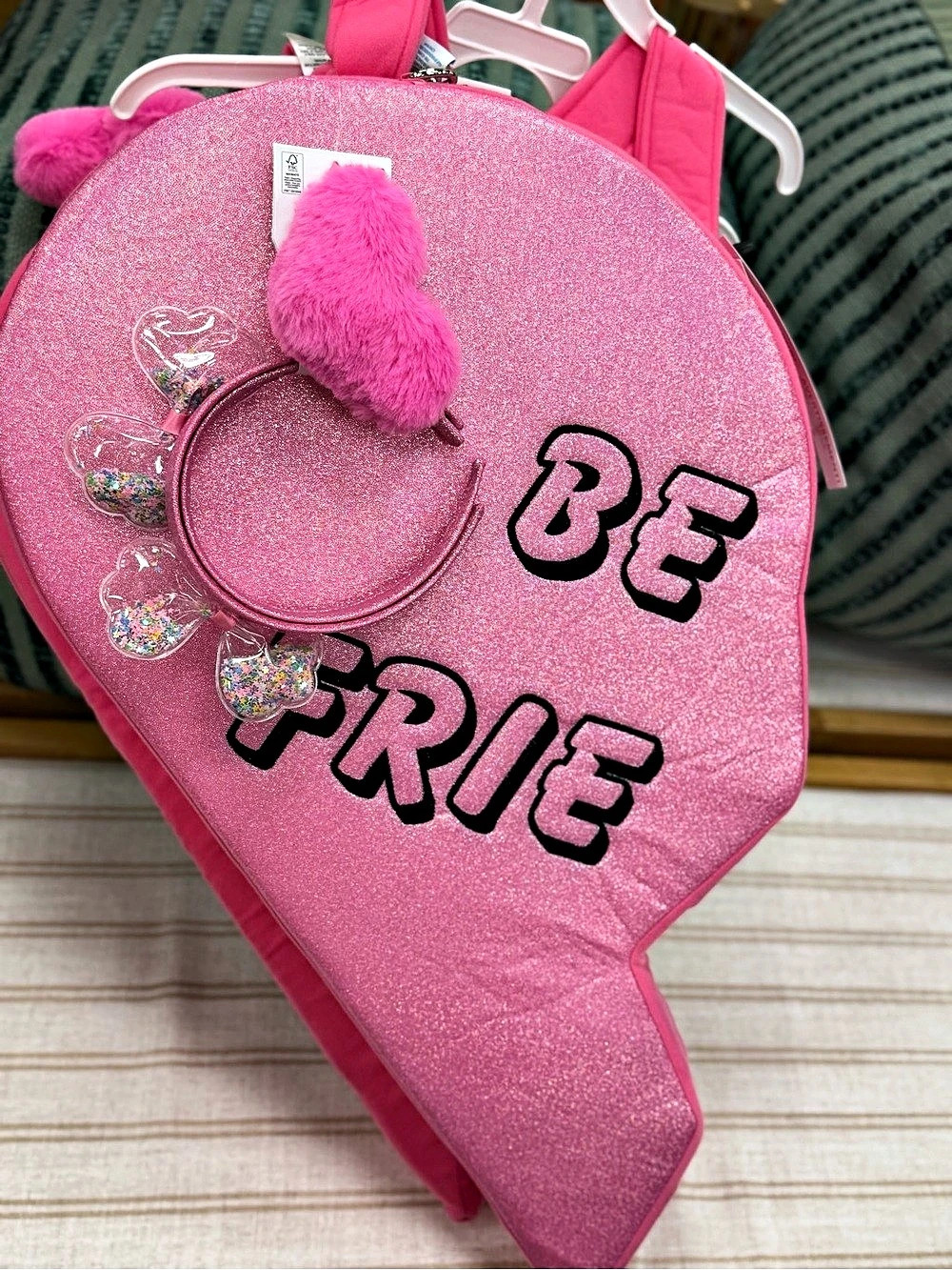Pink Heart BE FRIEND costume with Headband for Girls
